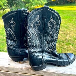 TONY LAMA Men's NACOGDOCHES? Round Toe Black Cowboy Boots #8956 Size 11.5 EE
